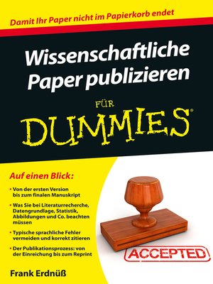 cover image of Wissenschaftliche Paper publizieren f&uuml;r Dummies